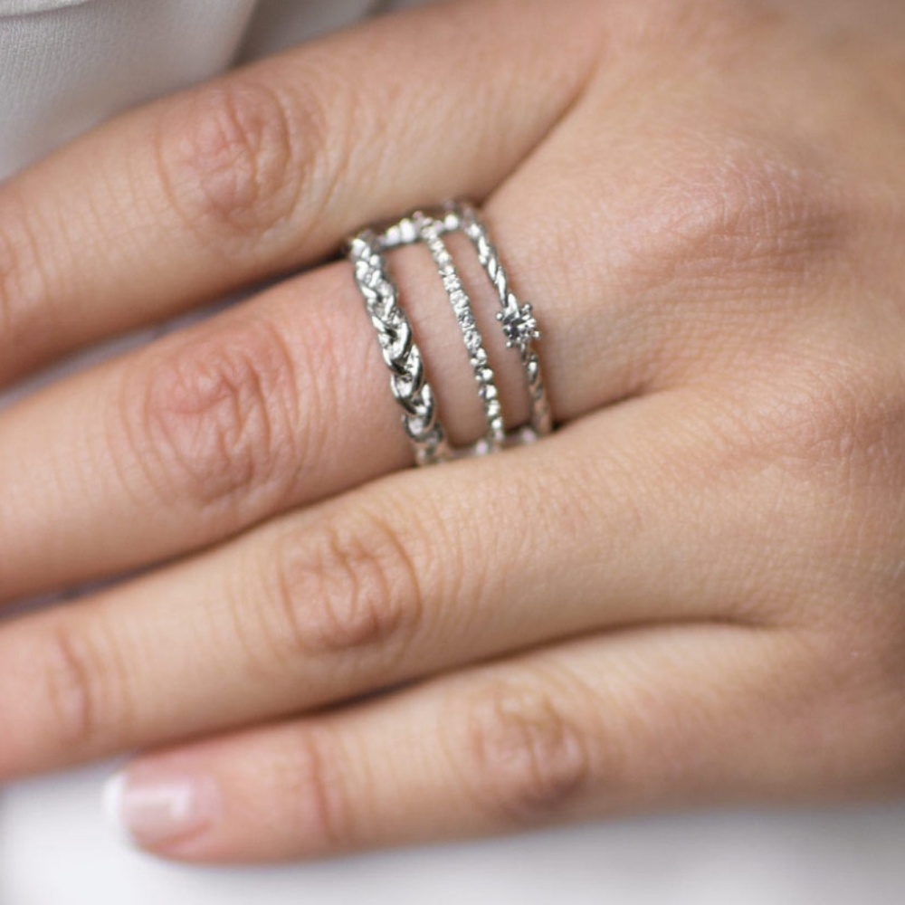 White Rhinestone Ring - I Promise